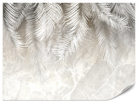 Fototapeta Liście Palmowe na Marmurze do Salonu i Sypialni 100x70cm