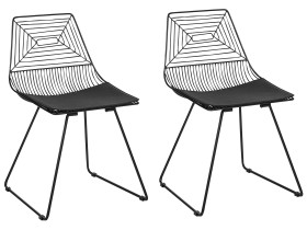 2 krzesła kuchenne do jadalni metalowe czarny