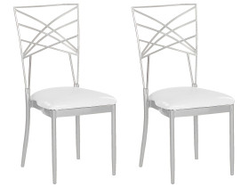 2 krzesła metalowe do jadalni srebrne