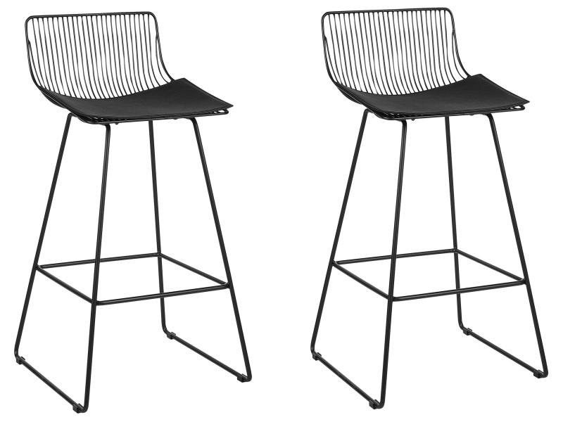 2 krzesła barowe kuchenne metalowe czarny, 687272