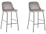 Inny kolor wybarwienia: Zestaw krzeseł barowych szary welurowy