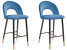 Inny kolor wybarwienia: 2 krzesła barowe welur jadalnia niebieskie
