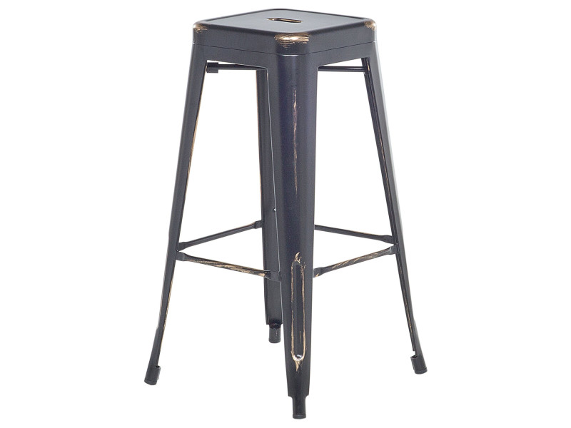 Zestaw 2 stołków barowych metalowy 76 cm czarno-złoty, 687472