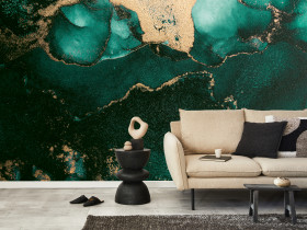 Fototapeta Abstrakcyjny Turkusowy Marmur do Salonu i Sypialni 100x70cm