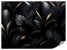 Fototapeta Czarne Liście ze Złotem do Salonu i Sypialni 150x105cm Glamour, 6885589