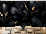 Fototapeta Czarne Liście ze Złotem do Salonu i Sypialni 100x70cm Glamour, 6886135