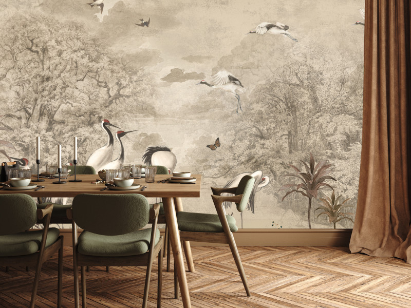 Fototapeta Żurawie Retro do Salonu i Sypialni 350x256cm, 6887248