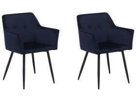 2 krzesła do jadalni welurowe niebieskie