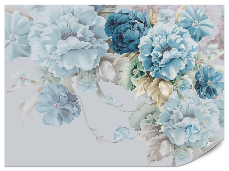 Fototapeta Niebieskie Peonie do Salonu i Sypialni 350x256cm, 6893768