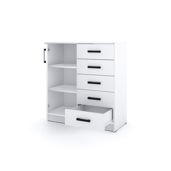Młodzieżowa komoda Sigma K5 5S 90 cm z szufladami - dąb artisan, 6895345