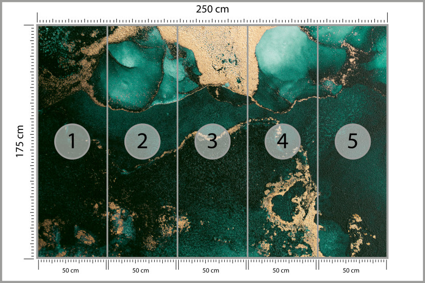 Fototapeta Abstrakcyjny Turkusowy Marmur do Salonu i Sypialni 250x175cm, 6901725