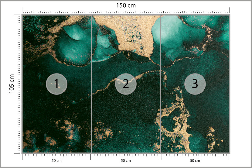 Fototapeta Abstrakcyjny Turkusowy Marmur do Salonu i Sypialni 150x105cm, 6901726