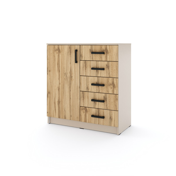 Młodzieżowa komoda Sigma K6 1U5S 90 cm z szufladami - dąb wotan, 6905405