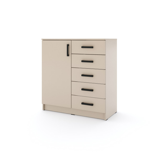 Młodzieżowa komoda Sigma K3 5S 90 cm z szufladami - kaszmir, 6905407