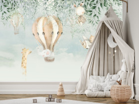 Fototapeta Zwierzątka i Balony Dla Dzieci 100x70cm
