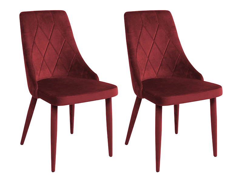 zestaw 2 krzeseł Alvar (nogi tapicerowane) welurowe bordowe, 691154