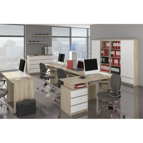 Komoda do sypialni, 6 szuflad, STILO, 60x40x130, sonoma, biel | TYLETEGOTU, 6918409