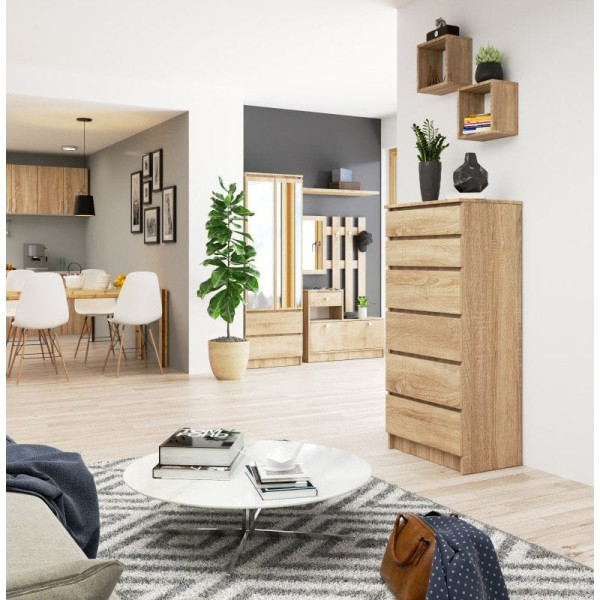 Komoda do sypialni, 6 szuflad, STILO, 60x40x130 cm, dąb sonoma | TYLETEGOTU, 6918506