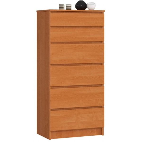 Komoda do sypialni, 6 szuflad, STILO, 60x40x130 cm, olcha, mat | TYLETEGOTU, 6918892