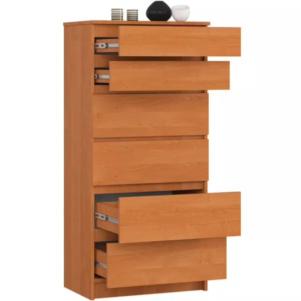 Komoda do sypialni, 6 szuflad, STILO, 60x40x130 cm, olcha, mat | TYLETEGOTU, 6918893