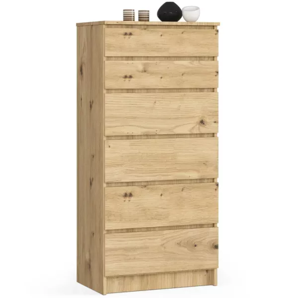 Komoda do sypialni, 6 szuflad, STILO, 60x40x130, artisan, mat | TYLETEGOTU, 6918980
