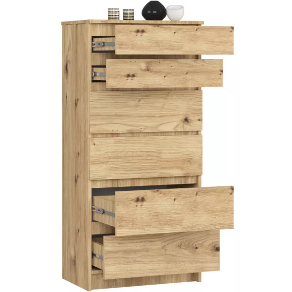 Komoda do sypialni, 6 szuflad, STILO, 60x40x130, artisan, mat | TYLETEGOTU, 6918981