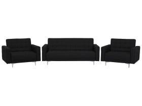 Zestaw wypoczynkowy sofa 2 fotele grafit