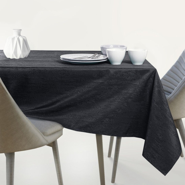 Obrus Plamoodporny VESTA 130x180 Owal Czarny AmeliaHome, 6945844