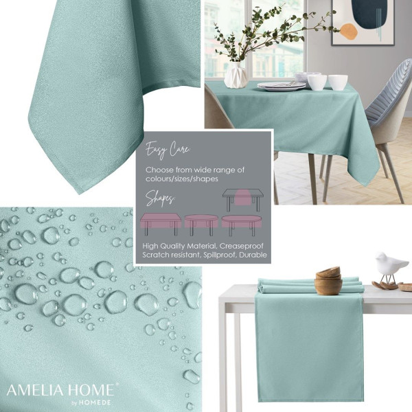 Obrus Plamoodporny EMPIRE 140x320 Owal miętowy AmeliaHome, 6946310
