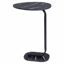 Stolik boczny z blatem w czarnym marmurze h59 cm