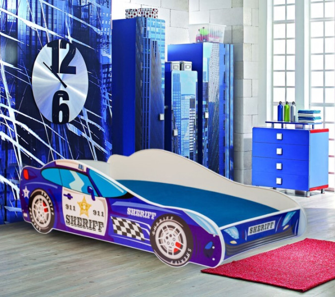 Łóżko dziecięce auto 160x80 - Szeryf dla chłopca, 6962583