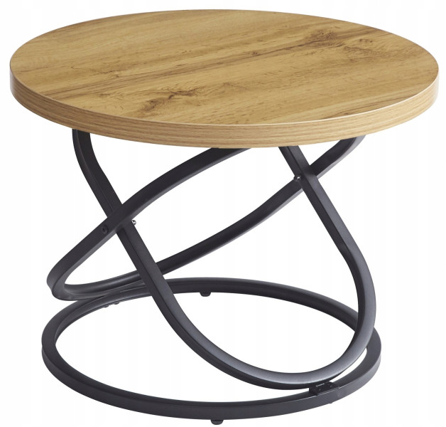 STOLIK KAWOWY DO SALONU OKRĄGŁY NOWOCZESNY DESIGN GALAXY MAX fi 60 cm DĄB, 6963221