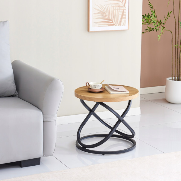 STOLIK KAWOWY DO SALONU OKRĄGŁY NOWOCZESNY DESIGN GALAXY MAX fi 60 cm DĄB, 6963226
