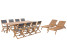 Produkt: Zestaw ogród stół krzesła 2 leżaki drewno