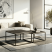 Stolik Kawowy Kwadratowy Zestaw 2w1 Ława Glamour Czarny Marmur TENOR, 7006093