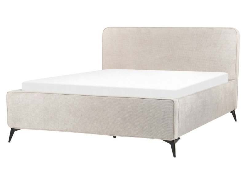 Łóżko tapicerowane 160x200 cm jasnoszare, 700835