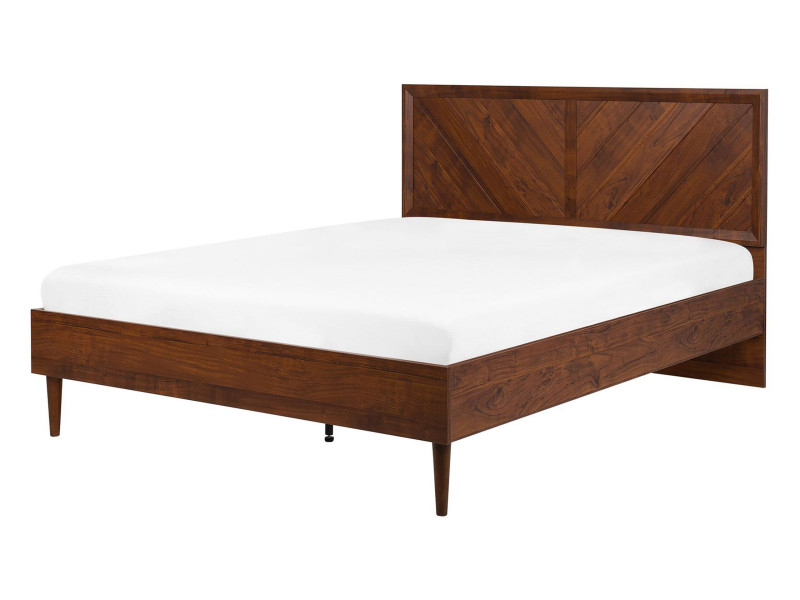 Łóżko rustykalne 140x200 ciemne drewno, 701308