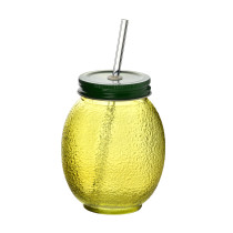 MODERN KITCHEN Szklany kubek ze szklaną słomką 550ml