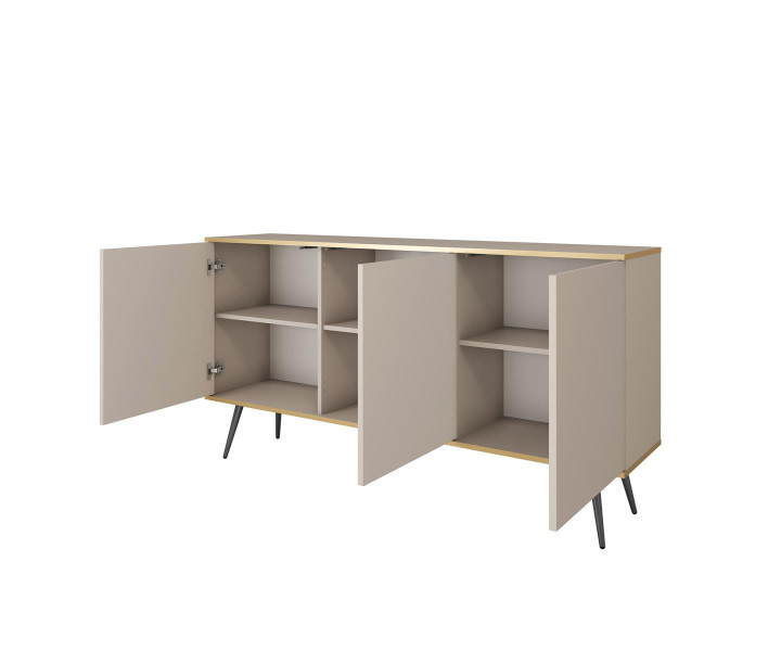 Komoda beżowa glamour do sypialni POLO ZŁOTA PODSTAWA, 7057545