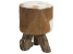Produkt: Hoker stołek drewniany skórzany brązowy
