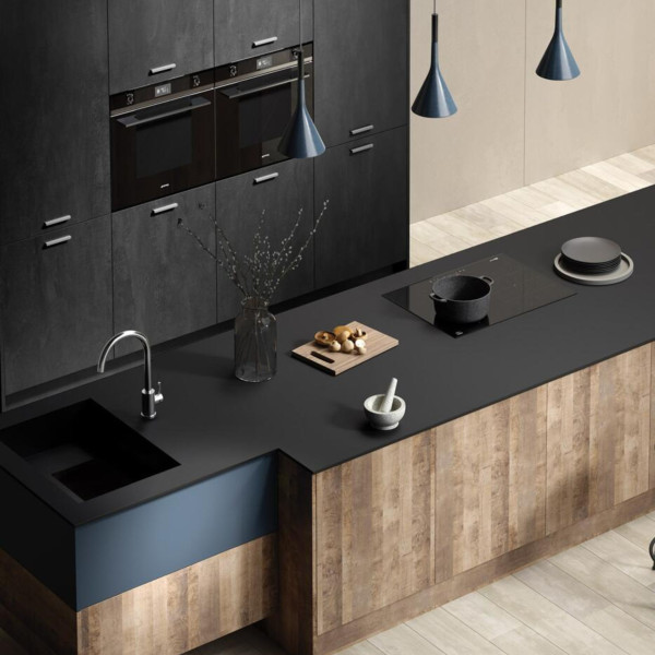 Blat kuchenny HPL 80x62 cm Black Mat (0190AF) wodoodporny 12mm, 7141287