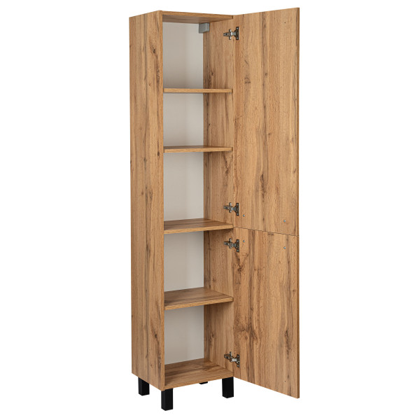 Zestaw do Łazienki 60cm Szafka z Umywalką Słupek 40cm Dąb Wotan, 7142155