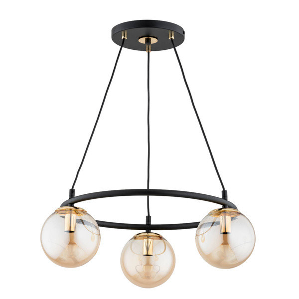 Lampa wisząca RINGO czarno-złota 3xE14x10W wym:66x54x54cm IP20 Alfa, 7160139