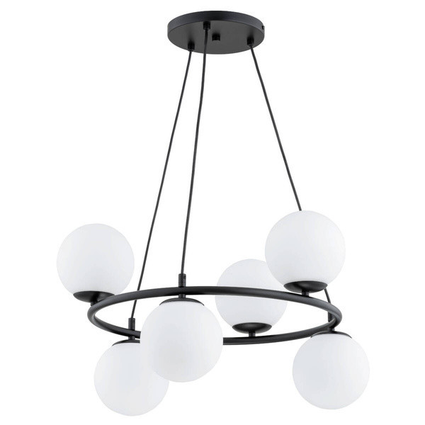 Lampa wisząca RINGO czarna 6xE14x10W wym:66x62x62cm IP20 Alfa, 7160747