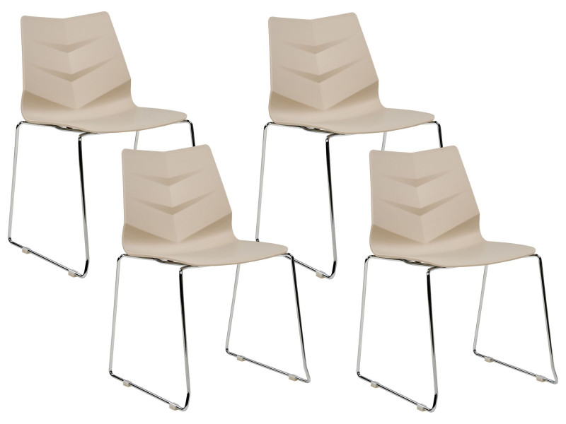 Zestaw 4 krzeseł do jadalni plastikowy beżowy, 716737