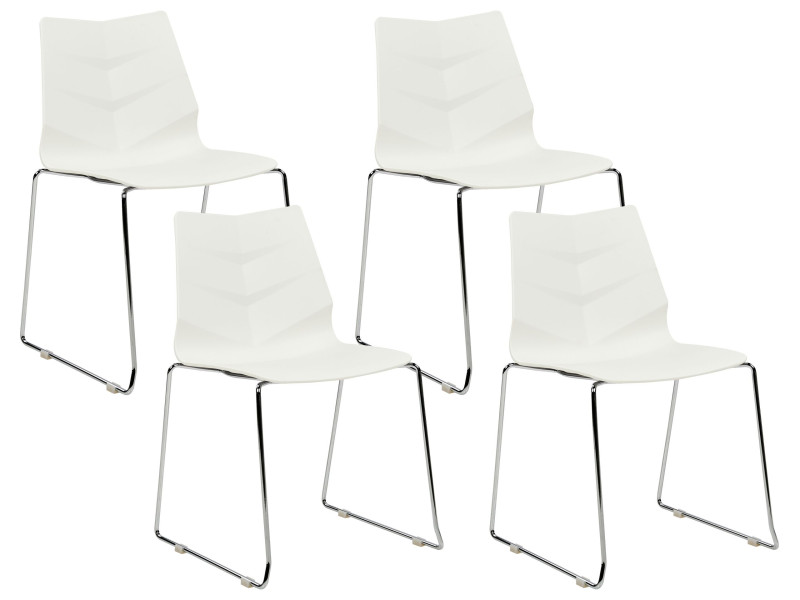 Zestaw 4 krzeseł do jadalni plastikowy biały, 716758