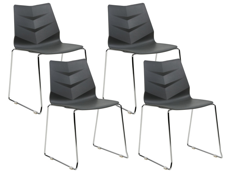 Zestaw 4 krzeseł do jadalni plastikowy ciemnoszary, 716782