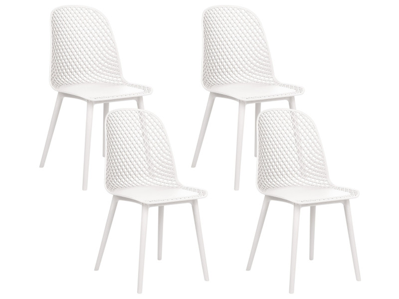 Zestaw 4 krzeseł białych styl nowoczesny, 716841