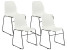 Inny kolor wybarwienia: Zestaw 4 krzeseł do jadalni plastikowy biały