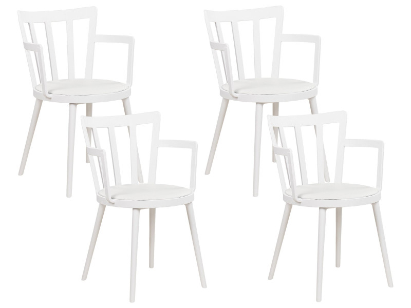 Zestaw 4 krzeseł białych styl nowoczesny, 716882